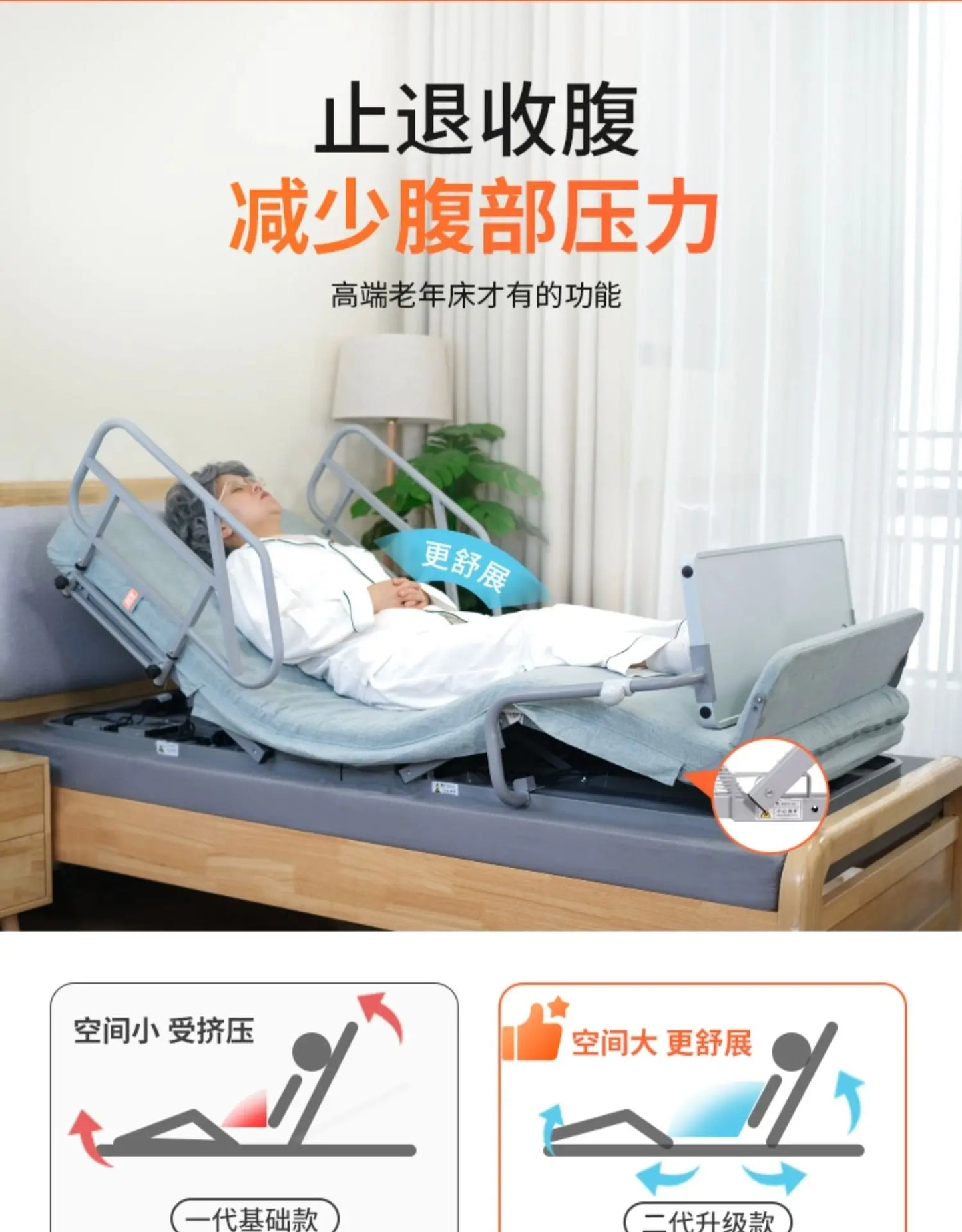 Electric Nursing Mattress for Elderly Bedridden - Auto - Rollover Assist in Standing Up Lift - Bed Function Ideal Tatami FYMS