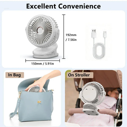 Desktop Fan Portable Clip Fan for Home Room Office Desk/Clip Fan 720° Rotate Wireless Wall Fan Portable Mini Air Circulator Fan