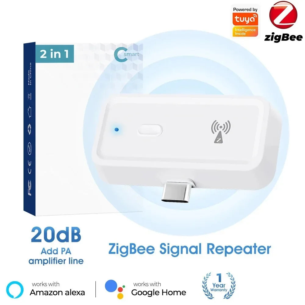 Tuya ZigBee 3.0 Repeater Wireless Amplifier USB Signal Extender Smart Home Device Expand Smart Life APP works with Gateway