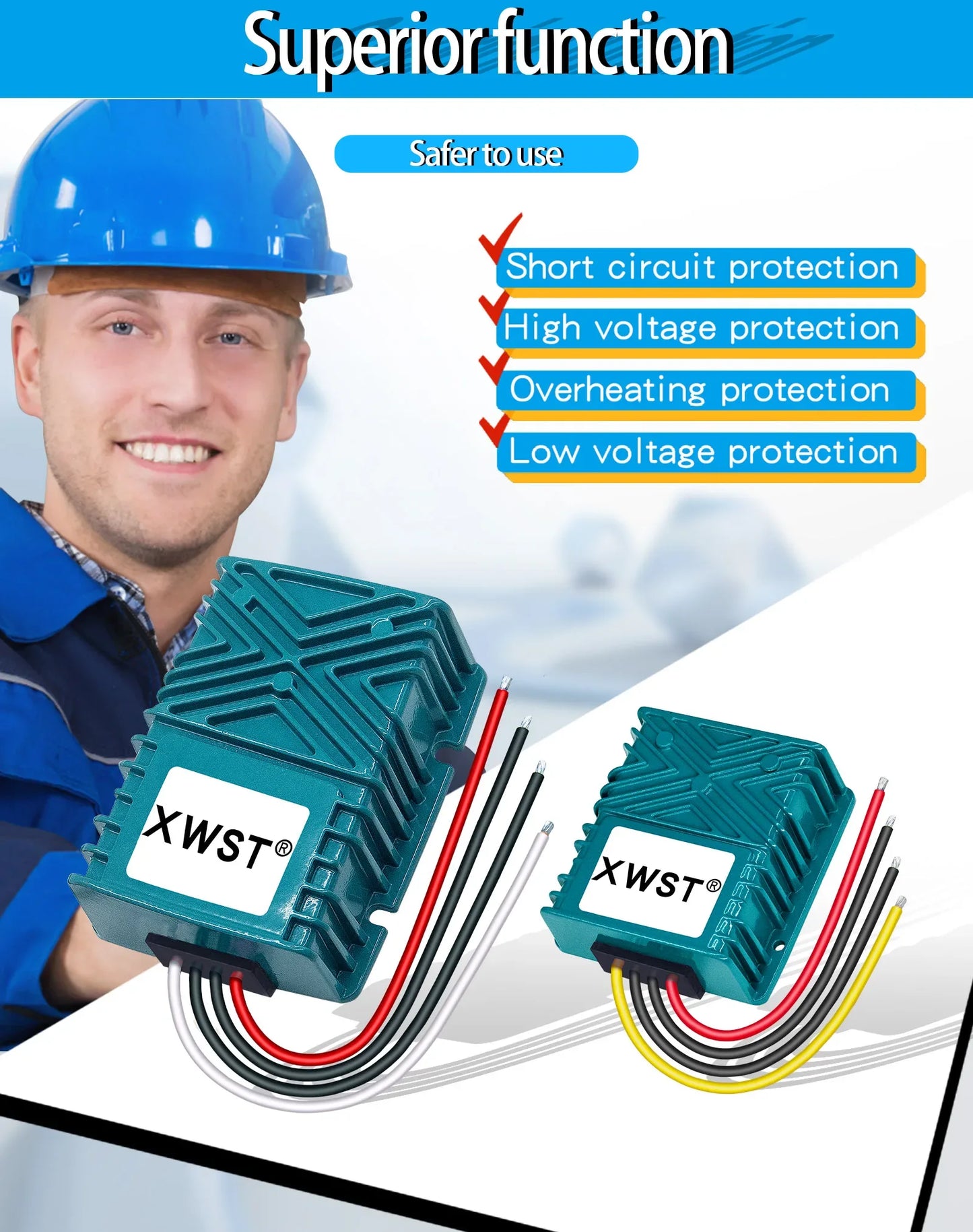 XWST DC DC 9-35V 12v 24v to 12.6v 13.8v 14.5v Constant Current  5A-25A CC Ternary Lithium Lithium Iron Phosphate Battery Charger