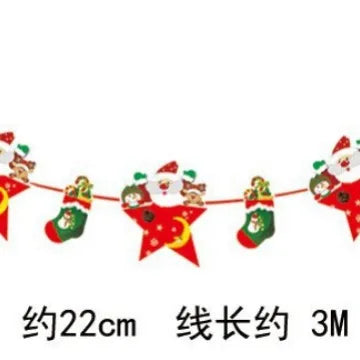 Christmas Banner Tree Ornaments Merry Decoration for Home 2025 Santa Claus Pendant Xmas Gifts New Year 2026 Flag Party Pulling