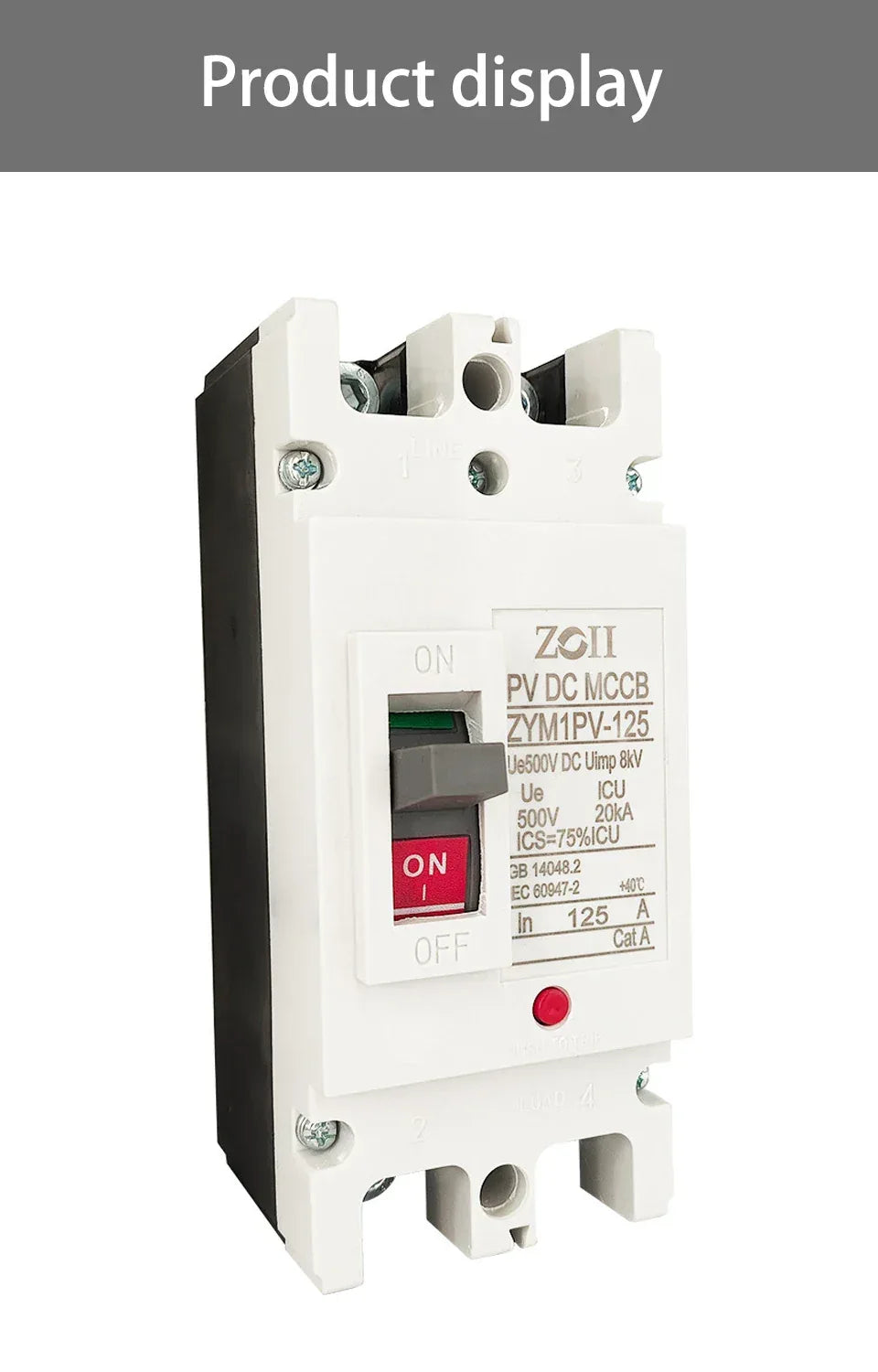 Solar Molded Case DC Circuit Breaker MCCB Overload Protection Switch Protector Solar Photovoltaic PV 150A 250A Battery Isolator