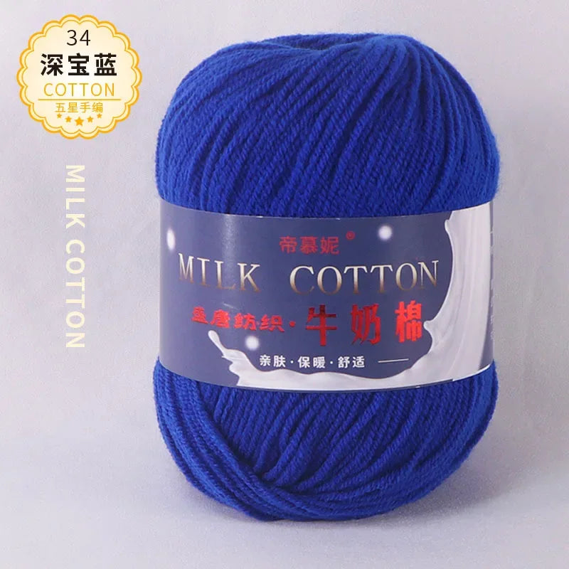 6Pcs Dyed Milk Sweet Soft Cotton Crochet Wool Yarn Thick Yarn Fiber Hand Knitting Wool Crochet Yarn Threads for DIY Sweater