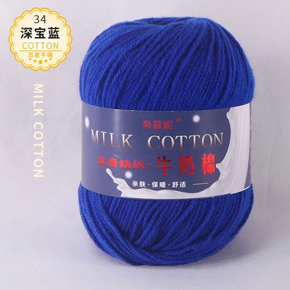 6Pcs Dyed Milk Sweet Soft Cotton Crochet Wool Yarn Thick Yarn Fiber Hand Knitting Wool Crochet Yarn Threads for DIY Sweater