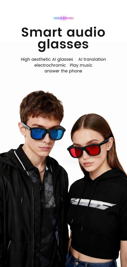 2026 AI Smart Glasses Touch Color-change  Electrochromic Lens AI Translation ChatGPT BT Call Dual-mic Music Audio Sunglasses Men
