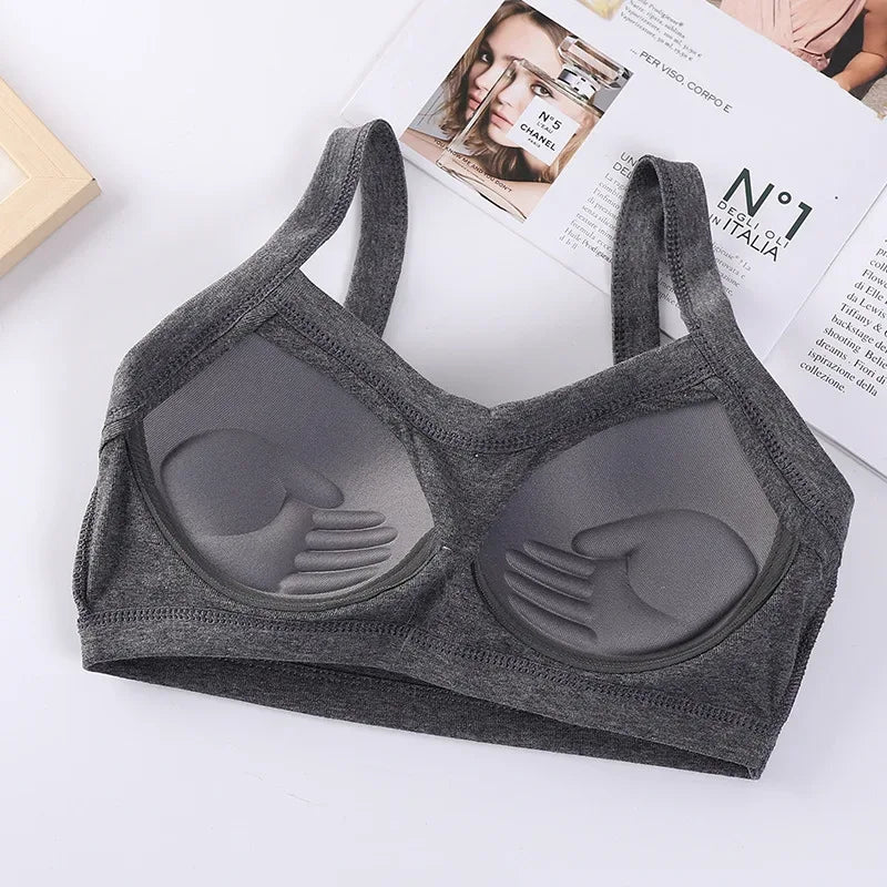 Seamless Push Up Bra for Women - Cotton Sports Bralette with Removable Pads, Wire-Free Comfort for Yoga & Daily Wear