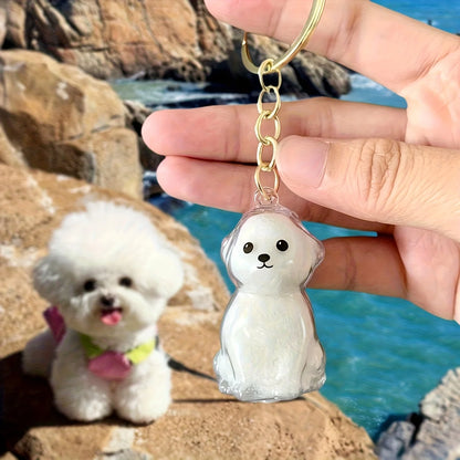 Adorable Dog Hair Storage Pendant Transparent Lovely Pet Hair Storage Box Keychain Handmade DIY Pet Souvenirs for Pet Lovers