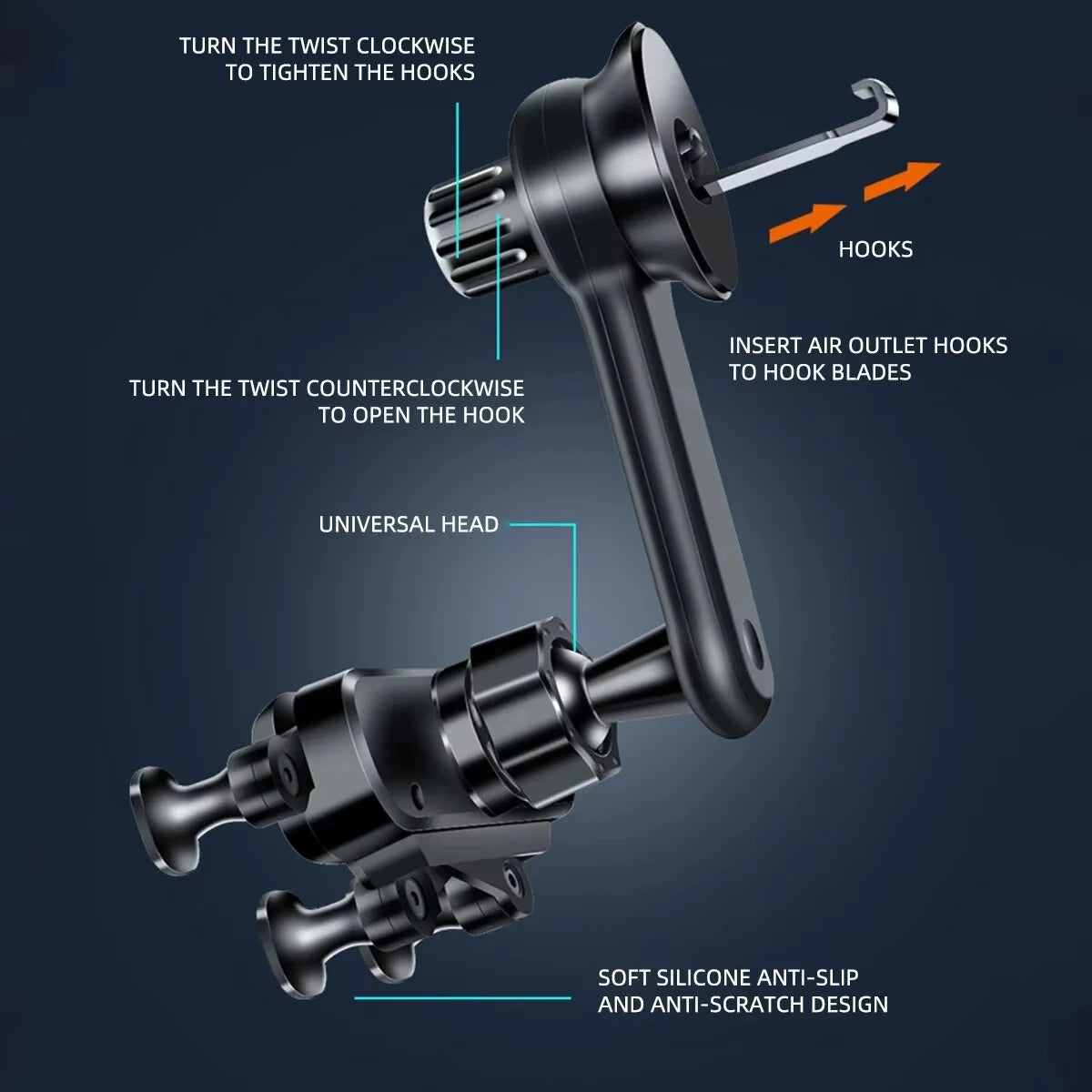 Gravity Car Phone Holder Car Air Vent Phone Mount Universal Shockproof Holder Mount  Clip