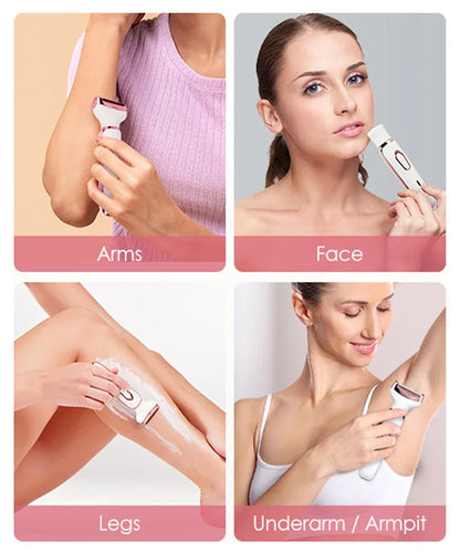 4 in 1 Electric Epilator Bikini Eyebrow Nose Women Lady Facial Hair Removal Trimmer Face Body Painless Female Shaver Depilator