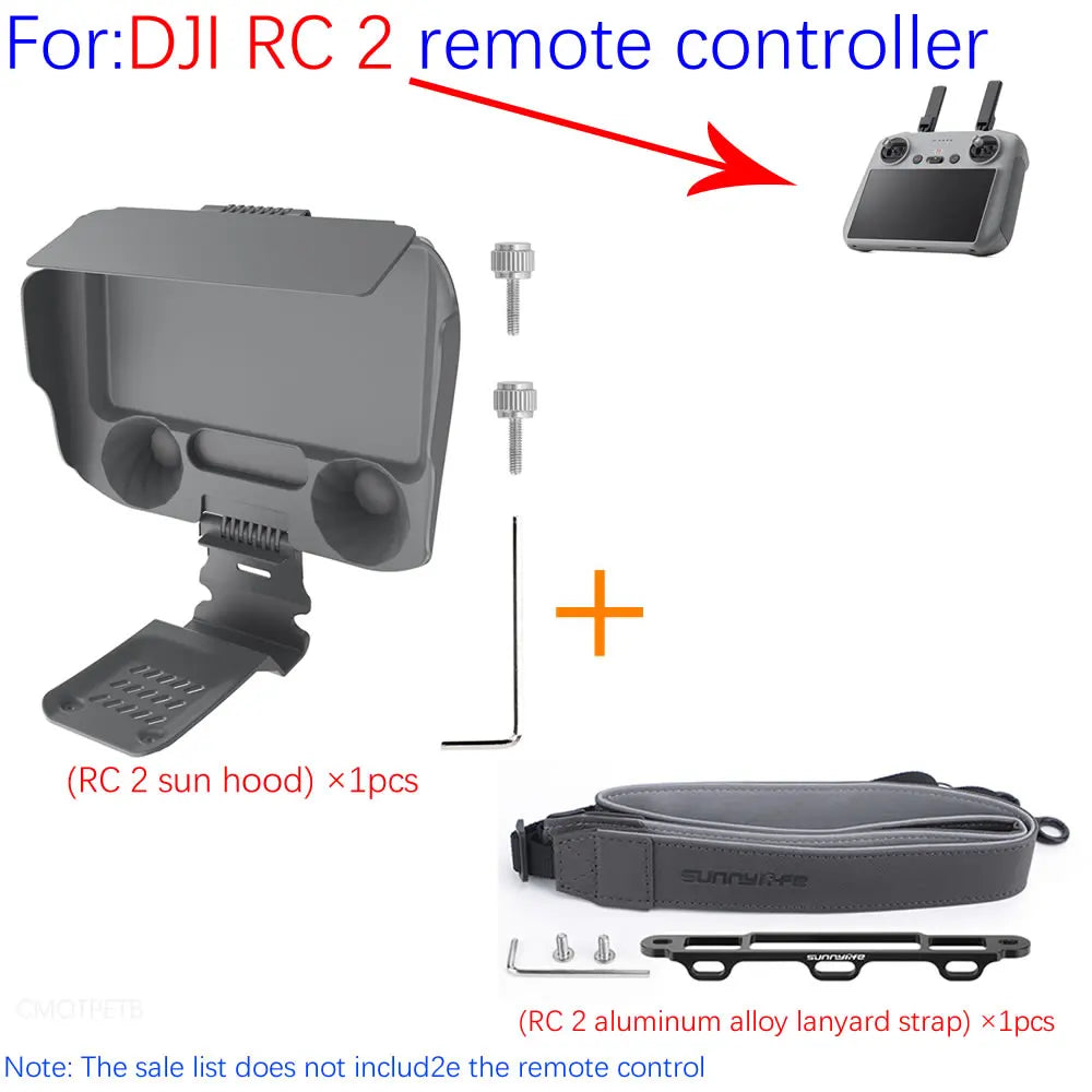 Controller Cover for DJI AIR 3 RC 2 Sun Hood for DJI RC Remote Controller Cover Lanyard Strap Tempered Glass Case Accessories