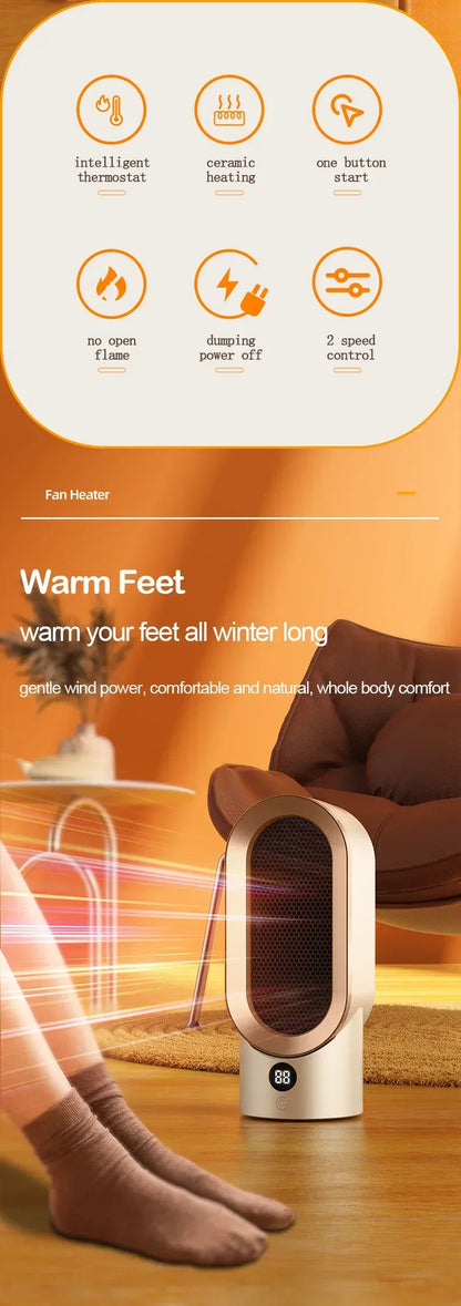 PTC heater, household heater, small electric heater, small sun desktop heater, ceramic hot air fan, European/American standard