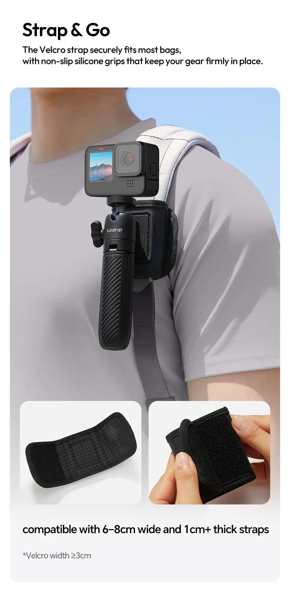 Ulanzi MT88 ClipMate Tripod Backpack Clip Selfie Stick Mode Extendable Tripod Mode Travel Photography Livestreaming Vlog Shots