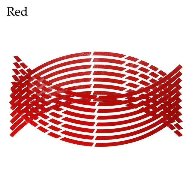 Car Styling Strips Reflective Motocross Bike Motorcycle Wheel Stickers and Decals 17/18 Inch Reflective Rim Tape 1 Set 7 Colors