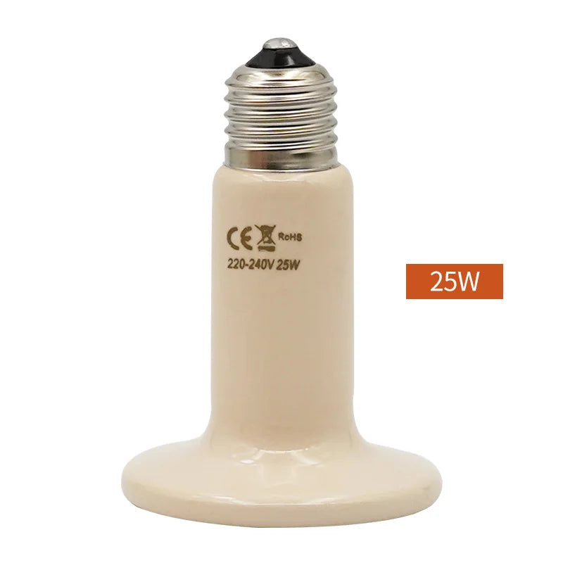 1pc Pet Reptile Heating Lamp 220V Far Infrared Ceramic Emitter Heat Lamps Pet Reptile Lamp 25W 50W 75W 100W 150W 200W Lamp