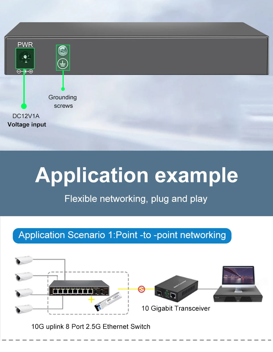 ONTi 2.5Gb Unmanaged Ethernet Switch 8 Port 2.5GBASE-T Network Switch with 10G SFP+ Port Plug and Play Fanless Homelab Switch