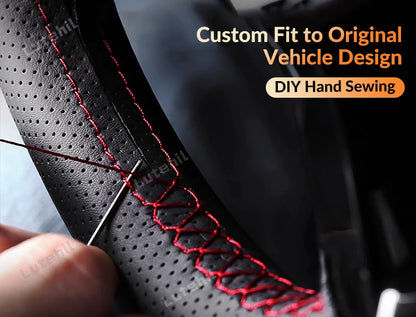 For Seat Ibiza 2004 2005 2006 Custom Car Steering Wheel Braid Cover Hand Sewing DIY Artificial leather Suede Car Accessories by PDG ibma