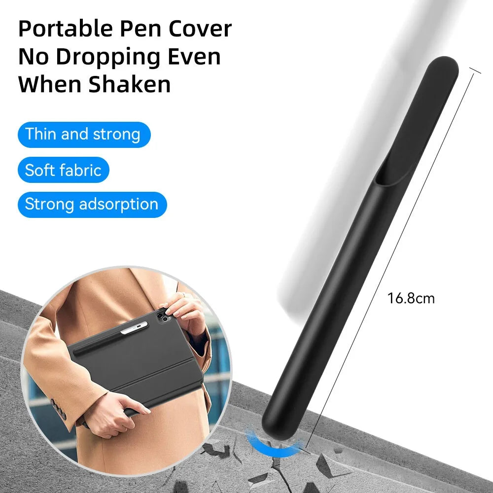 Tilus Pen Case Wooden Stick Tablet Holder Silicone Cover For Protective Touch Screen Pen Holder With Suction And Self Adhesive