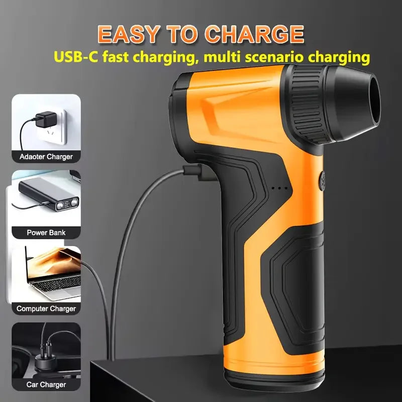 7800000RPH 7000mAh Pocket Dust Blower Mini Turbo Jet Fan Rechargeable 101m/s Turbo Violent Fan Powerful Blower for Cleaning