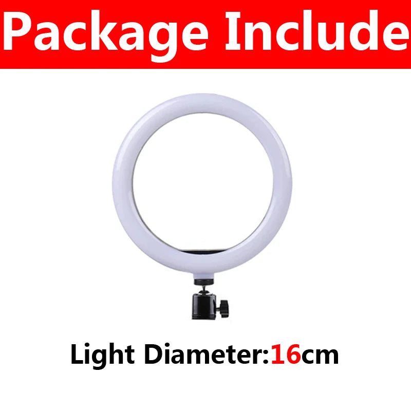 26/33cm LED Selfie Ring Lighting Photographic 12 Inch Led Lamp USB Remote Fill light For Phone Vlog Video Live with Phone Holder
