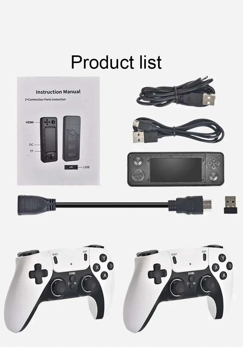 2025 X9 Pro Retro 4K 3D Game Stick TV HD Video Game Console 905X3 Chip 256G 42000 Games For PS1/PSP/SFC/N64 Dual 2.4G Controller