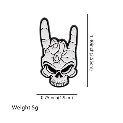 Skeleton Enamel Pin Punk Brooch Pines Lapel Pins Badge on Backpack Clothing Accessories Gothic Jewelry Halloween Gifts