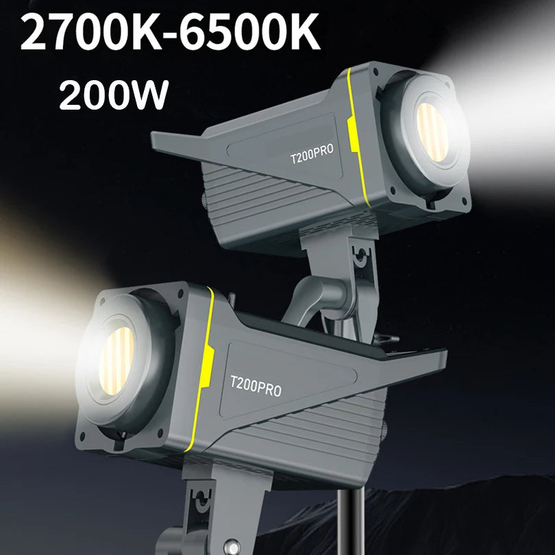 Sun Lamp Portable LED Photography Fill Light 200W Studio Video Light 95+ 2700K-6500K 220V Dimmable Bowens Mount Continuous Light