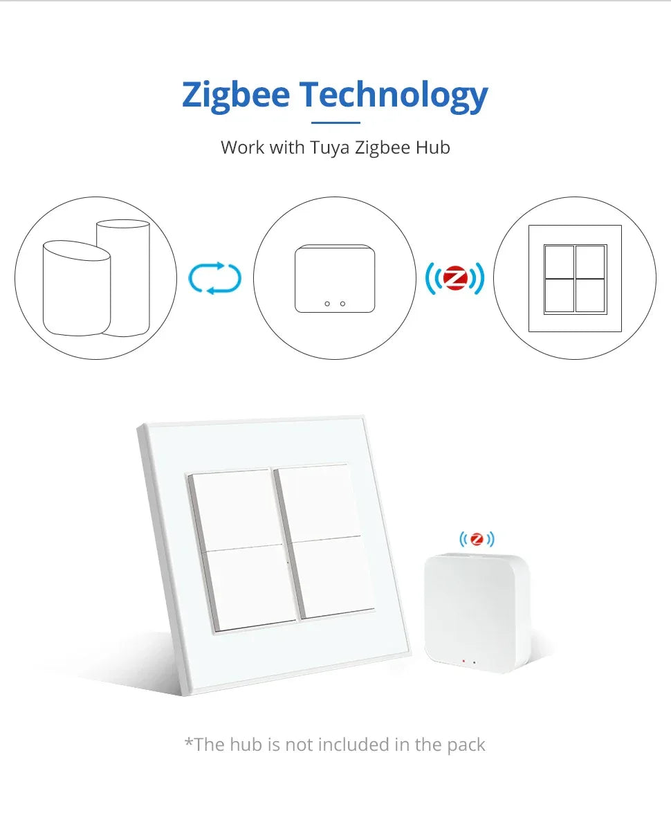 Zemismart Zigbee Interrupter 1 2 3 4 6 Gangs Light Switch Brazilian Wall switches Work with Tuya Smart Life Alexa Google Home