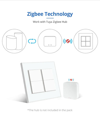 Zemismart Zigbee Interrupter 1 2 3 4 6 Gangs Light Switch Brazilian Wall switches Work with Tuya Smart Life Alexa Google Home