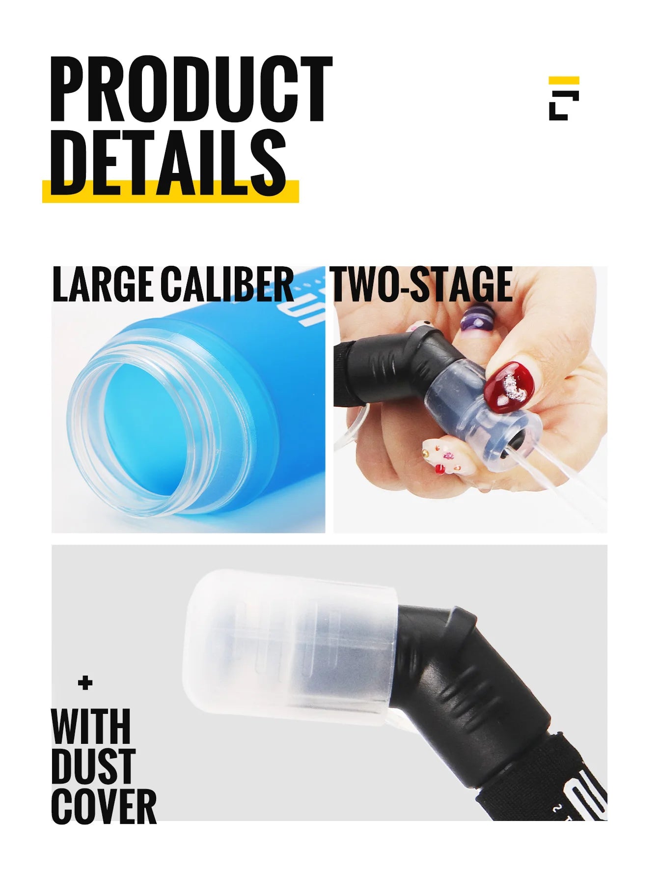 WRELS Folding Water Bottle TPU BPA-Free Leak Proof Soft Flask Outdoor Sport Marathon Hiking Camping Portable Water Bottle