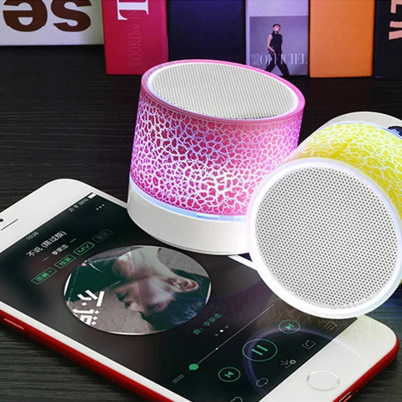 Mini Bluetooth Speaker Portable Car Audio Dazzling Crack LED Wireless Bluetooth Subwoofer Speaker TF Card MP3 Music Sound Column
