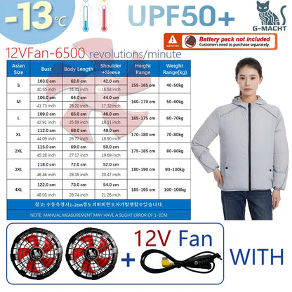 Summer Cooling Vest For Couples Breathable Fan Air Conditioner Jacket Sleeveless Heat Resistant Outdoor Workwear