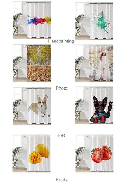 Customized Blue sky Beach Shower Curtain Modern scenery print Bathroom 3D Blackout curtain Large 180x200cm for bathroom cortina