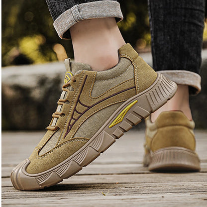 Oulylan Men's Lightweight Safety Shoes Breathable Low-Top Work Shoes Outdoor Fashionable Wear-Resistant Labor Protection Shoes
