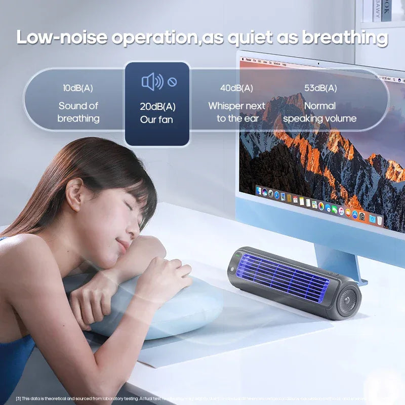 Portable Household Quiet Tower Fan 3 Speeds Wall Mounted Air Conditioning Fan 2000mAh Non-drilling Circulating Fan Room Kitchen