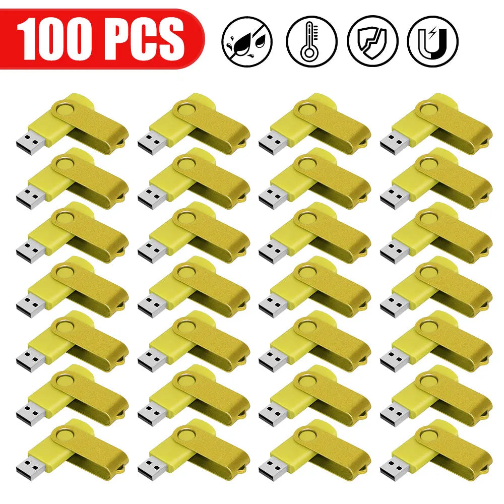 100PCS USB 2.0 Pendrive 128GB 64GB 32GB 16GB 8GB USB Flash Drive 4GB 2GB Free Laser Logo 2.0 USB Flash Drive Stick Best Gift