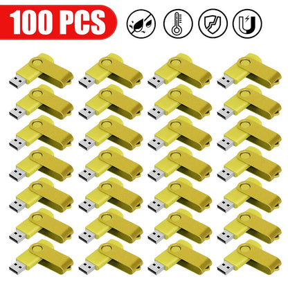 100PCS USB 2.0 Pendrive 128GB 64GB 32GB 16GB 8GB USB Flash Drive 4GB 2GB Free Laser Logo 2.0 USB Flash Drive Stick Best Gift