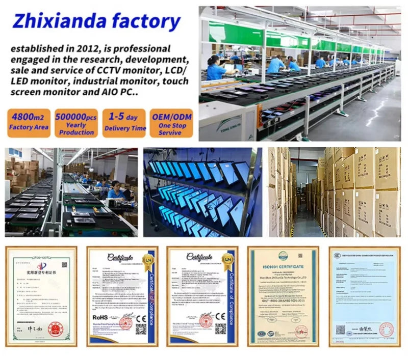 10.5 Inch CCTV Security Monitor 15:10 TFT LCD Screen 1920*1280 FHD Small TV Computer Display for PC CCTV With HDM VGA Interface