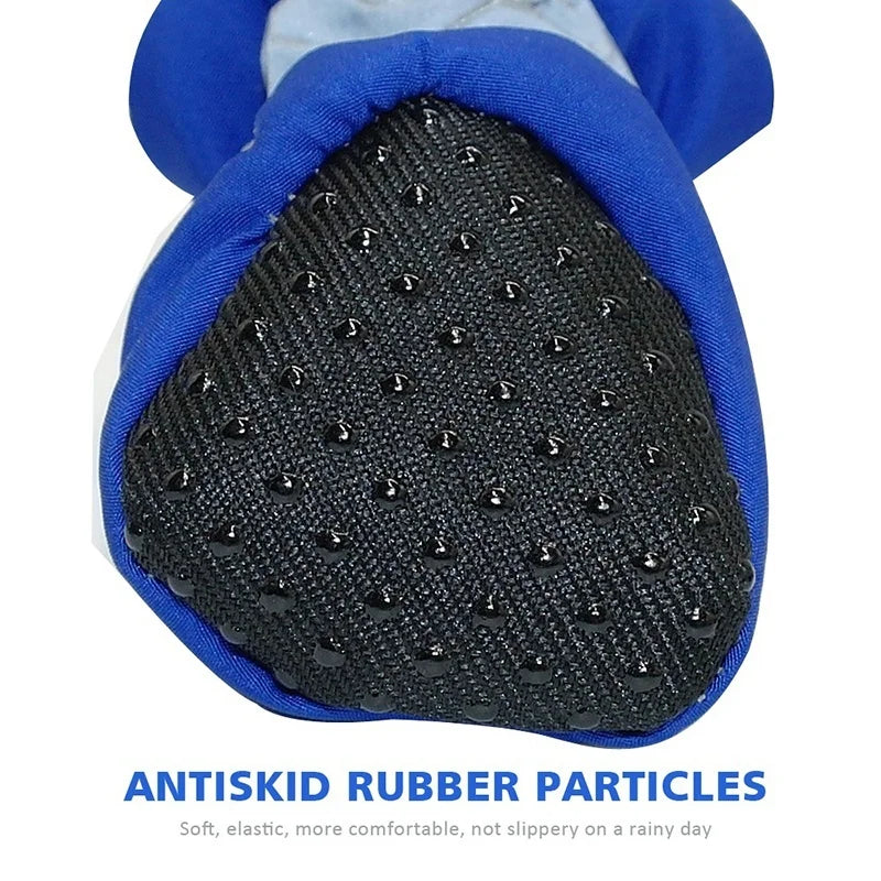 4pcs Antiskid Puppy Shoes Waterproof Winter Pet Dog Anti-slip Rain Snow Boots Footwear Thick Warm For Prewalkers Socks Booties