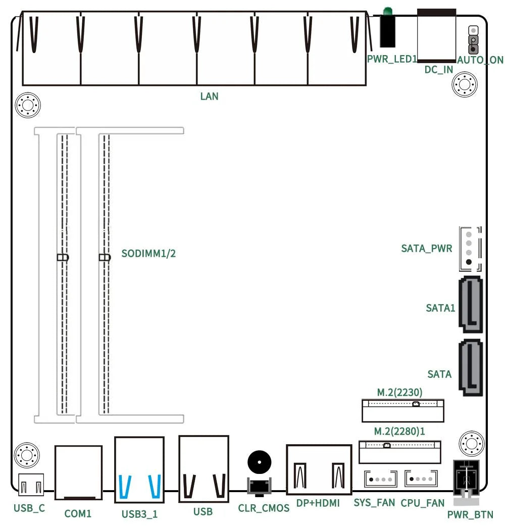 Intel N100 8505 7505 6305 6x i226-V 2.5G Firewall Server Fanless Mini PC DDR4 NVMe 1*COM Type-C pfSense OPNsense Mini Computer