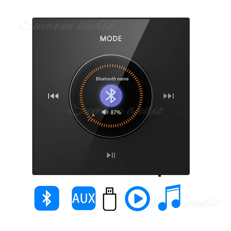 86 New item hifi professional smart wall mount stereo Background Music System speaker sets bluetooth mini in wall amplifier