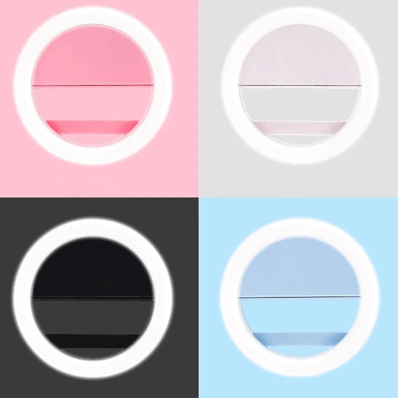 Led Selfie Ring Light Mobile Phone Lens Lamp Adjustable Live Brightness Portable Selfie Fill Ring Light For iPhone Xiaomi Huawei