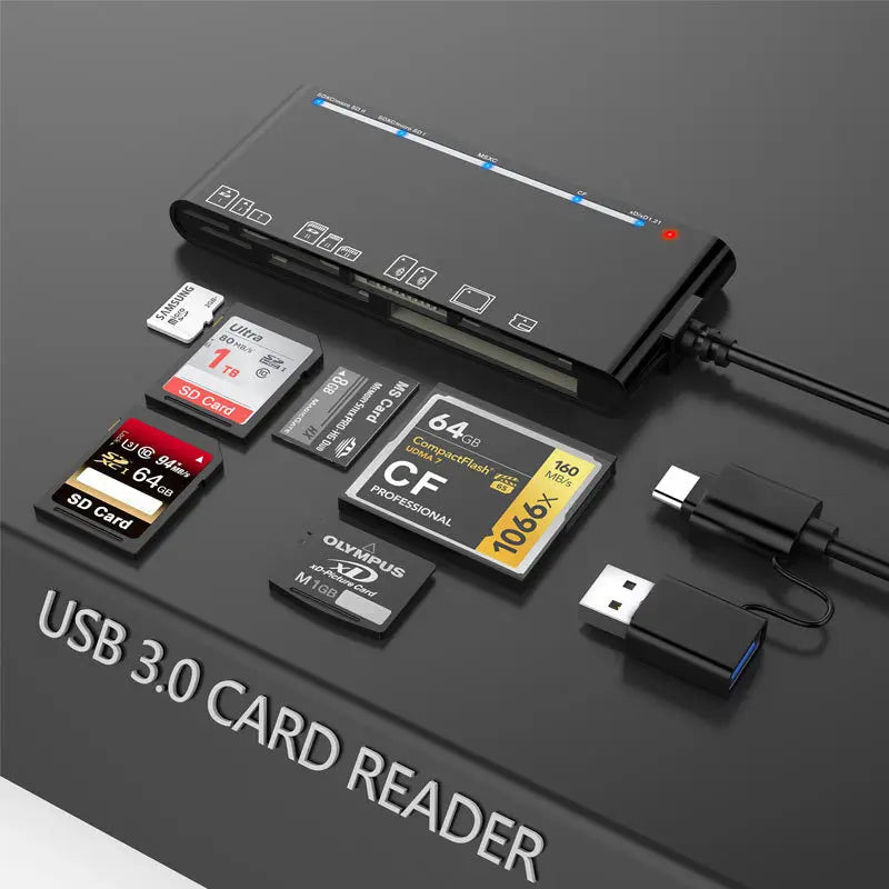 UTHAI TF7 Laptop Accessories USB 3.0 Multi Functional Card Reader CF/XD/MS/SD/TF Card 7-in-1 USB Card Reader