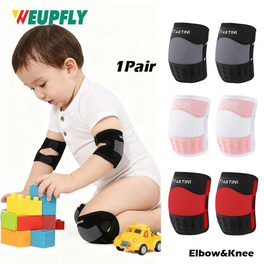 1Pair Baby Elbow Knee Pads for Crawling Adjustable Knee Pads Toddler Crawler Knee Elbow Protector for Infant Girl Boy Crawling by PDG ibma