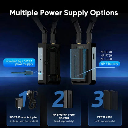 HDMI Wireless Extender  4K/1080P Small  Screen (Tablet Laptop Camera) Content To HD Devices Supported with NP-F Series Batteries