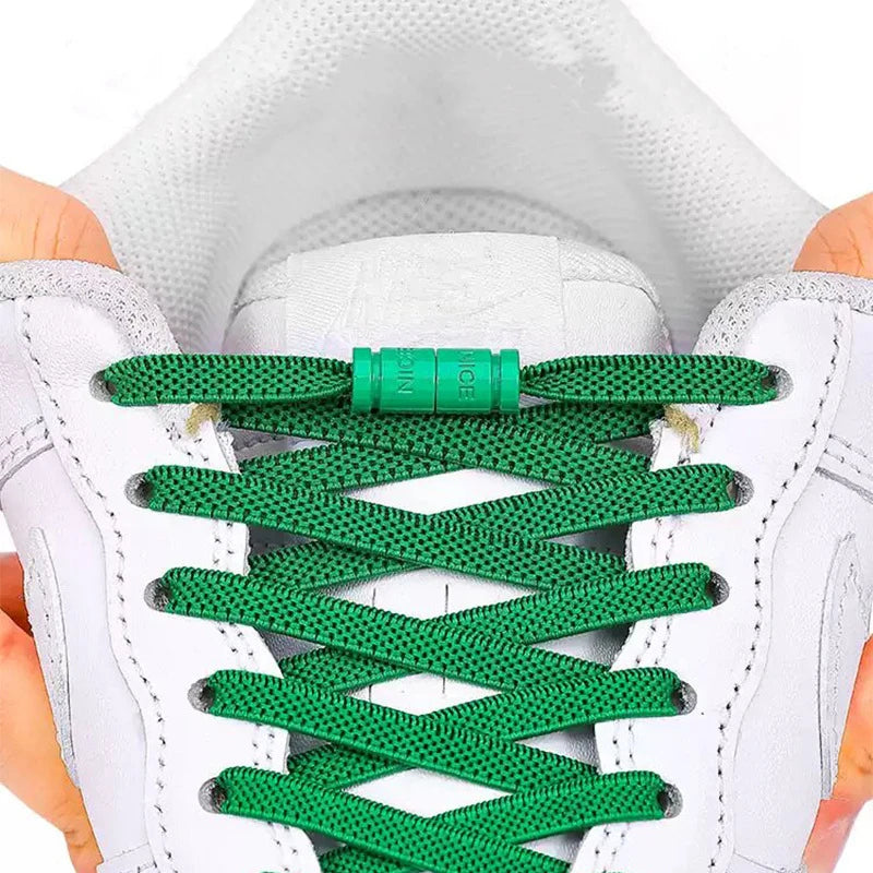 Elastic Laces Sneakers No Tie Shoe laces Colorful Capsule Lock Shoelaces Without ties Kids Adult 0.6cm Flat Shoelace 1Pair/2Pair
