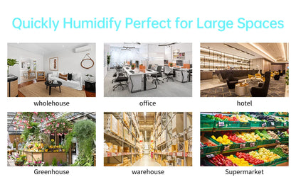 100-240V Humidifiers for Large Room Wholehouse Humidifier 2000 sq.ft.Honovos 17L/4.5Gal Ultrasonic Cool Mist Large Humidifier