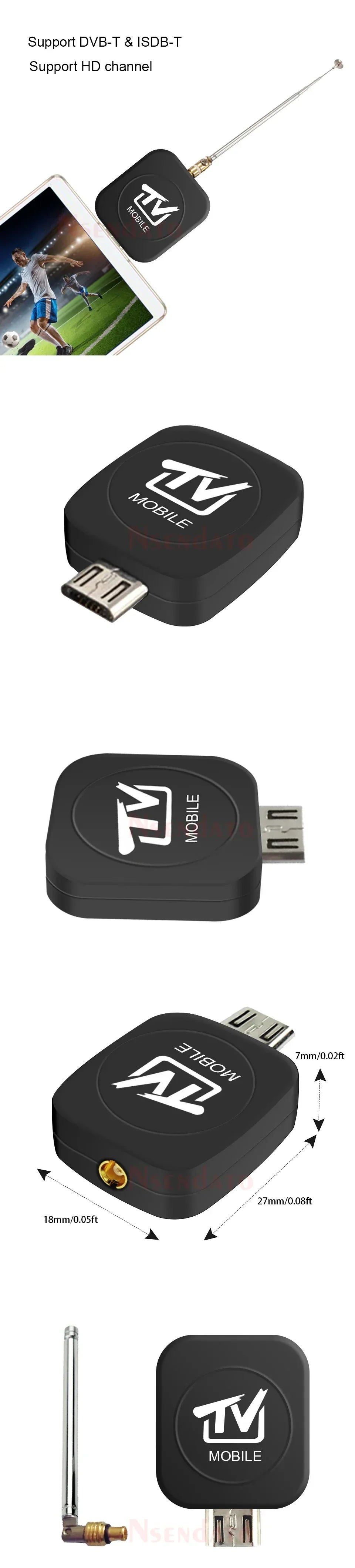 Mini Micro USB DVB DVB-T Digital Mobile TV Tuner Receiver Stick Dongle With Digital Antenna For Android Mobile Phone Tablet HDTV