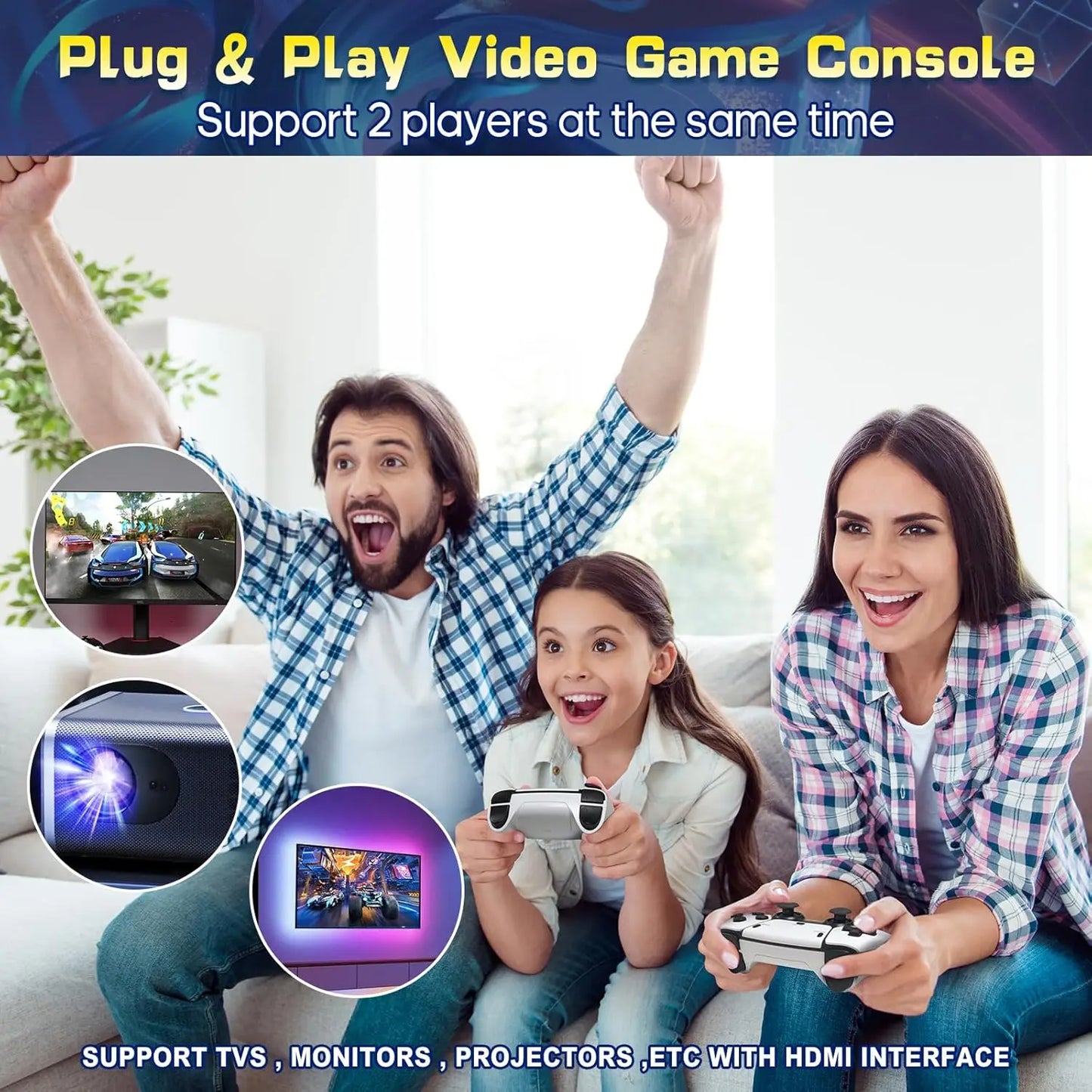 M15 Plus Game Stick Pro HD Output Retro Video Game Console Mini TV Handheld Classic Home Plug and Play Gaming Player