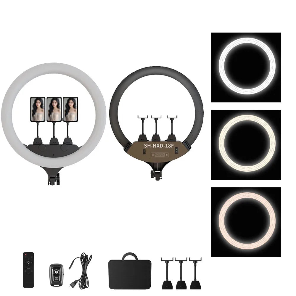 SH Ring Light 18inch Kit 36W 6500K Professional LED Control Stand Phone Holder Tube  Bag for Tattoo Lash Extension Barber Light