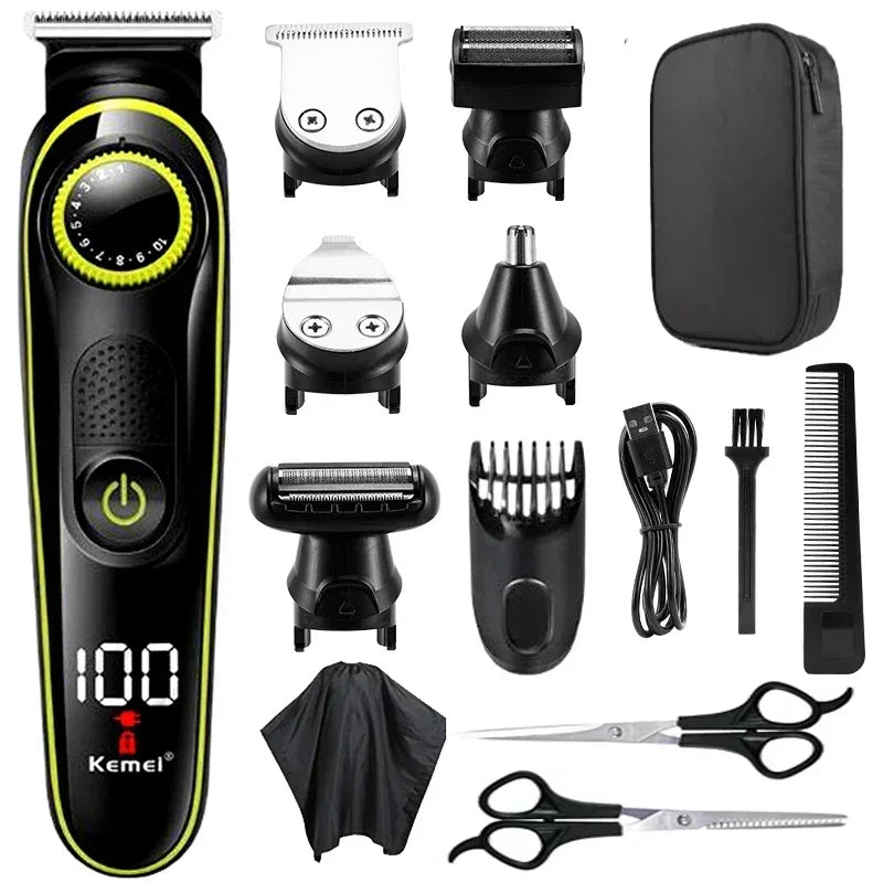 Hair Clipper Kemei KM-696 Multifunctional Trimmer for Men Electric Shaver for Men's Razor Nose 5 in 1 Professional Trimmer